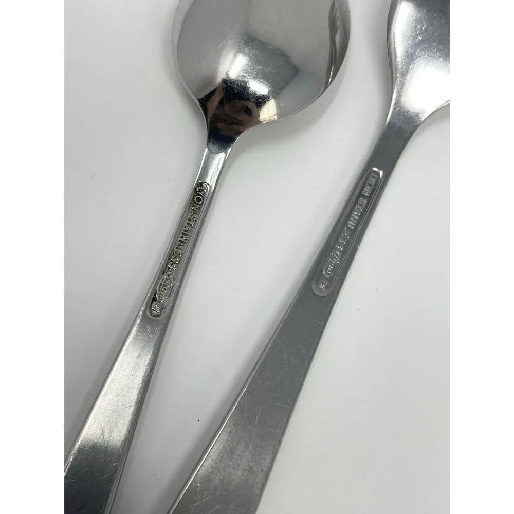 International Lyon NEW CHARM Stainless Teaspoon 5 7/8” & Salad Fork 7 1/8”